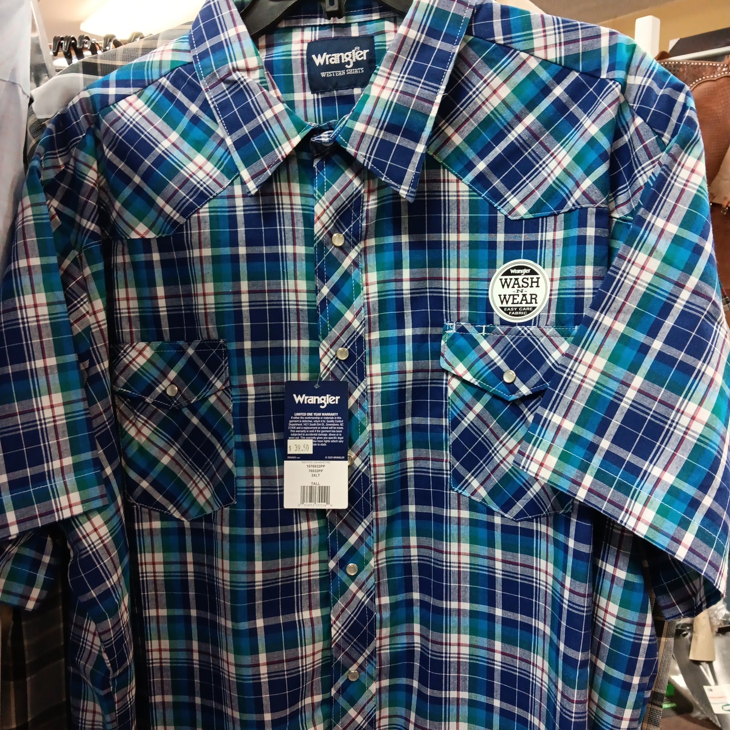 Mens short sleeve Wrangler Western shirts