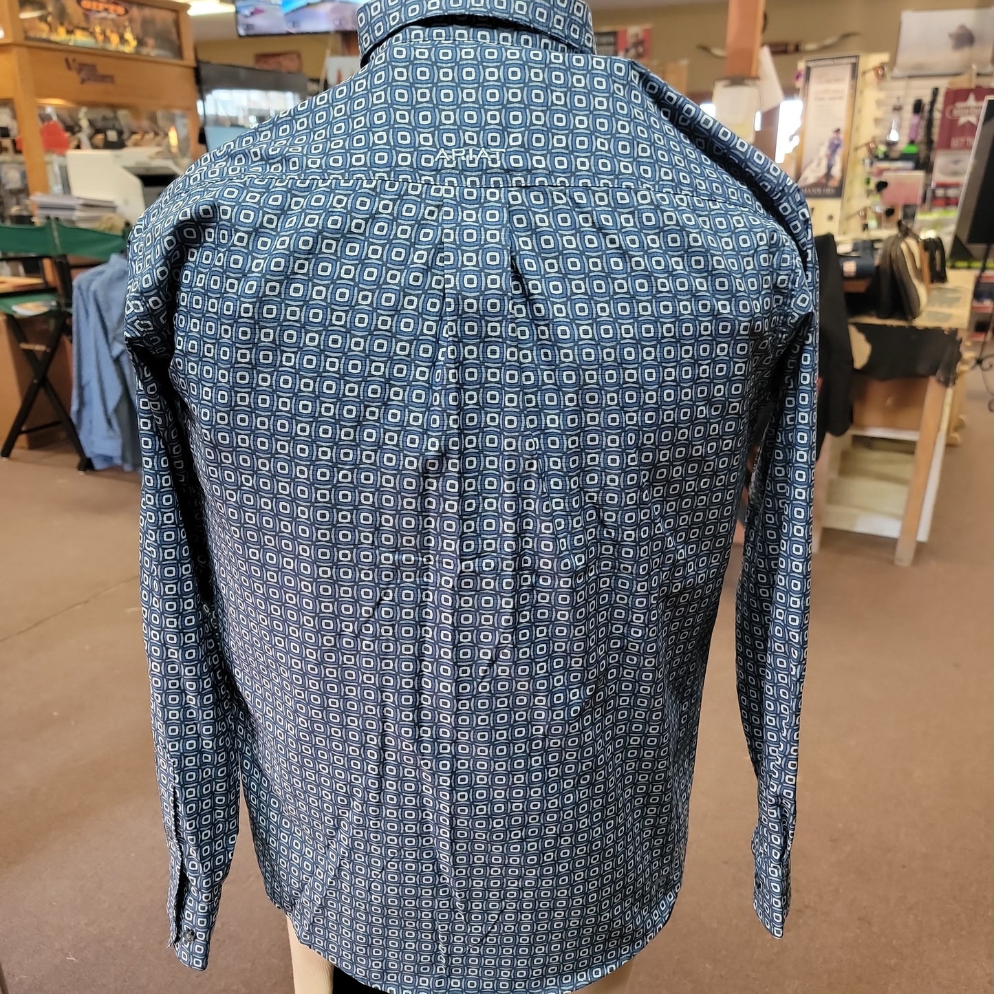 Men's Ariat long sleeve shirt 10048566 Deja Vu Blue