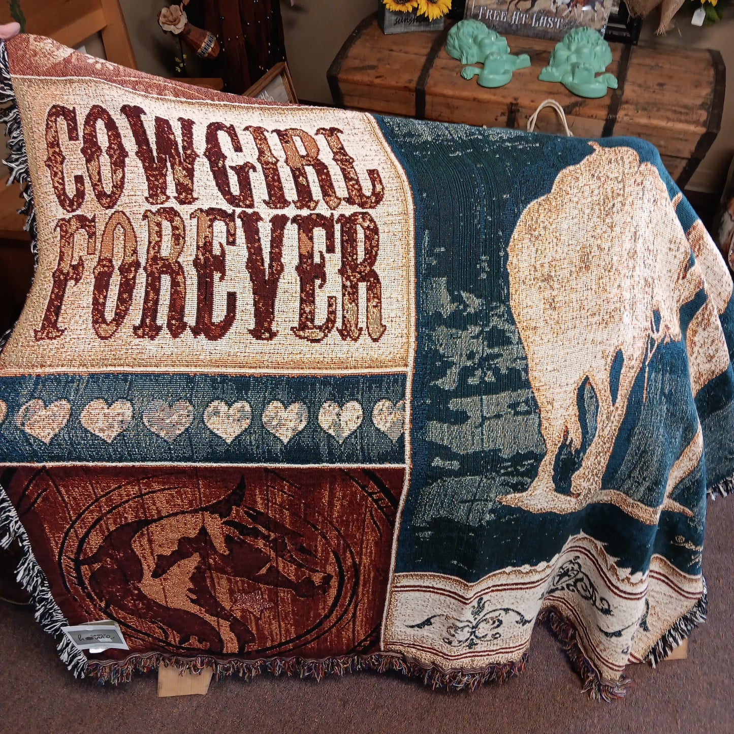 COWGIRL FOREVER THROW-CLOTH : 50X60