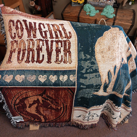 COWGIRL FOREVER THROW-CLOTH : 50X60