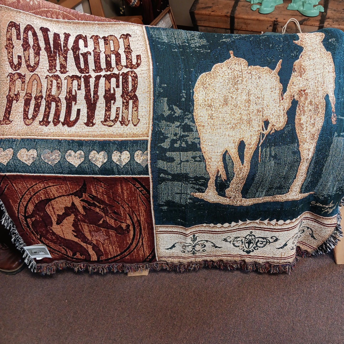COWGIRL FOREVER THROW-CLOTH : 50X60