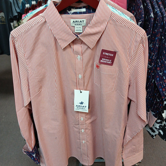 WMNS ARIAT KIRBY POPPY SHIRT-POPPY/WHITE : XL