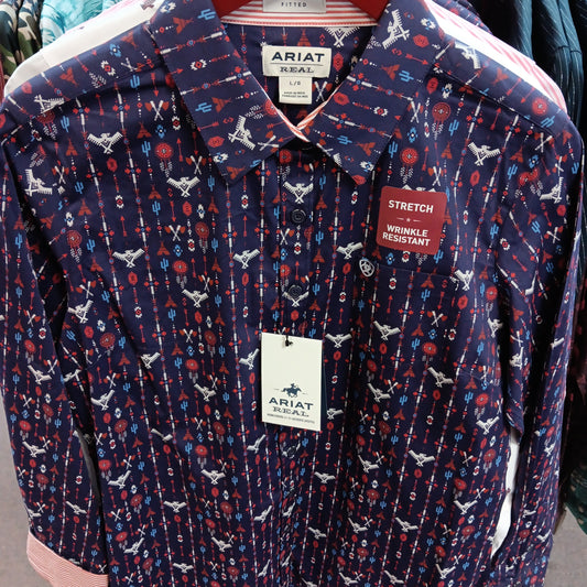 WMNS ARIAT KIRBY TRIBAL SHIRT-TRIBAL : L