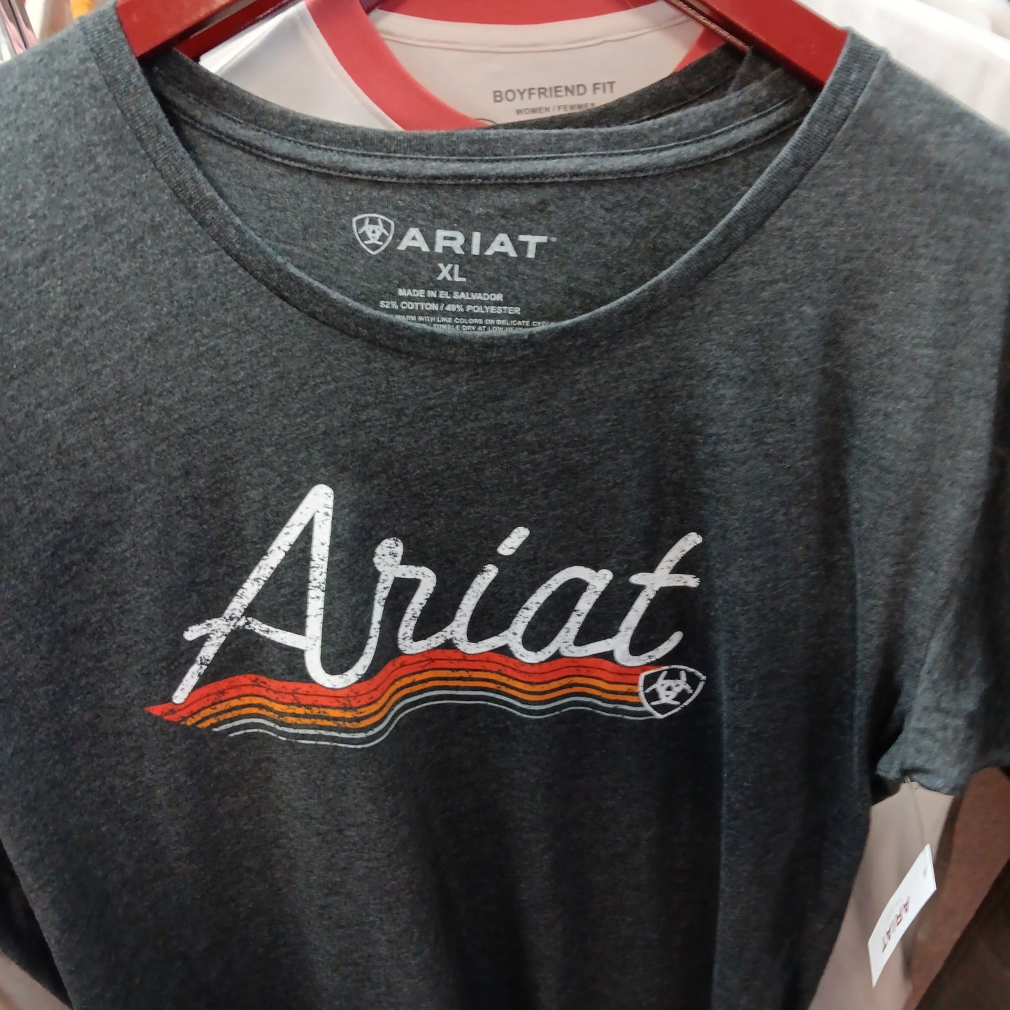 WMNS ARIAT UNDERLINE T-SHIRT-CHRCL GREY : XL