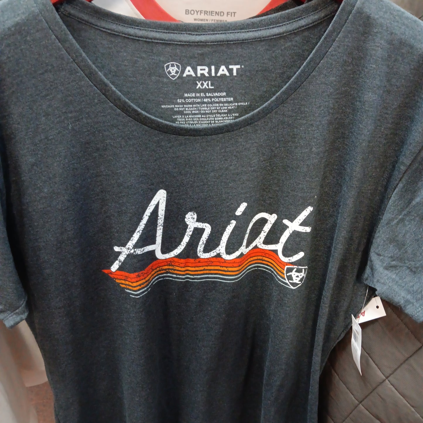 WMNS ARIAT UNDERLINE T-SHIRT-CHRCL GREY : XXL