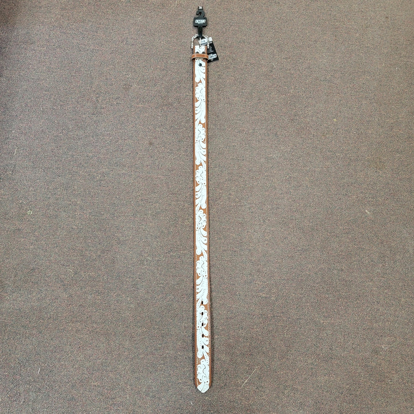 Ladies Belt White and Floral B4270