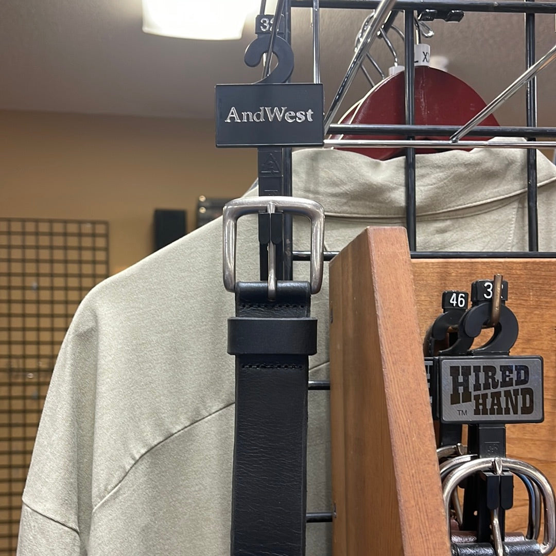 Men’s black AndWest belt