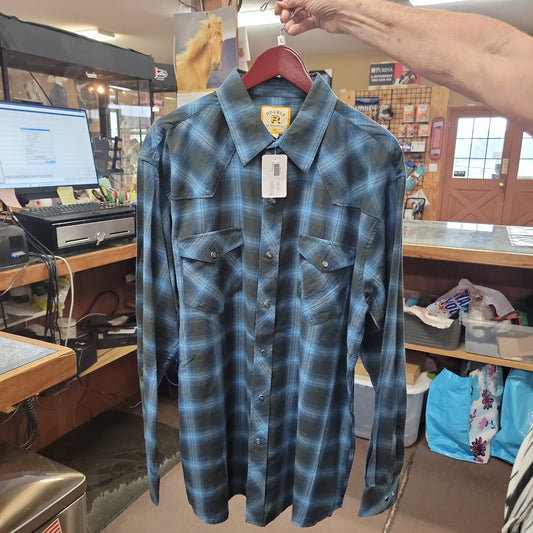 Men L/S Resistol-M-Rust/stripes : M