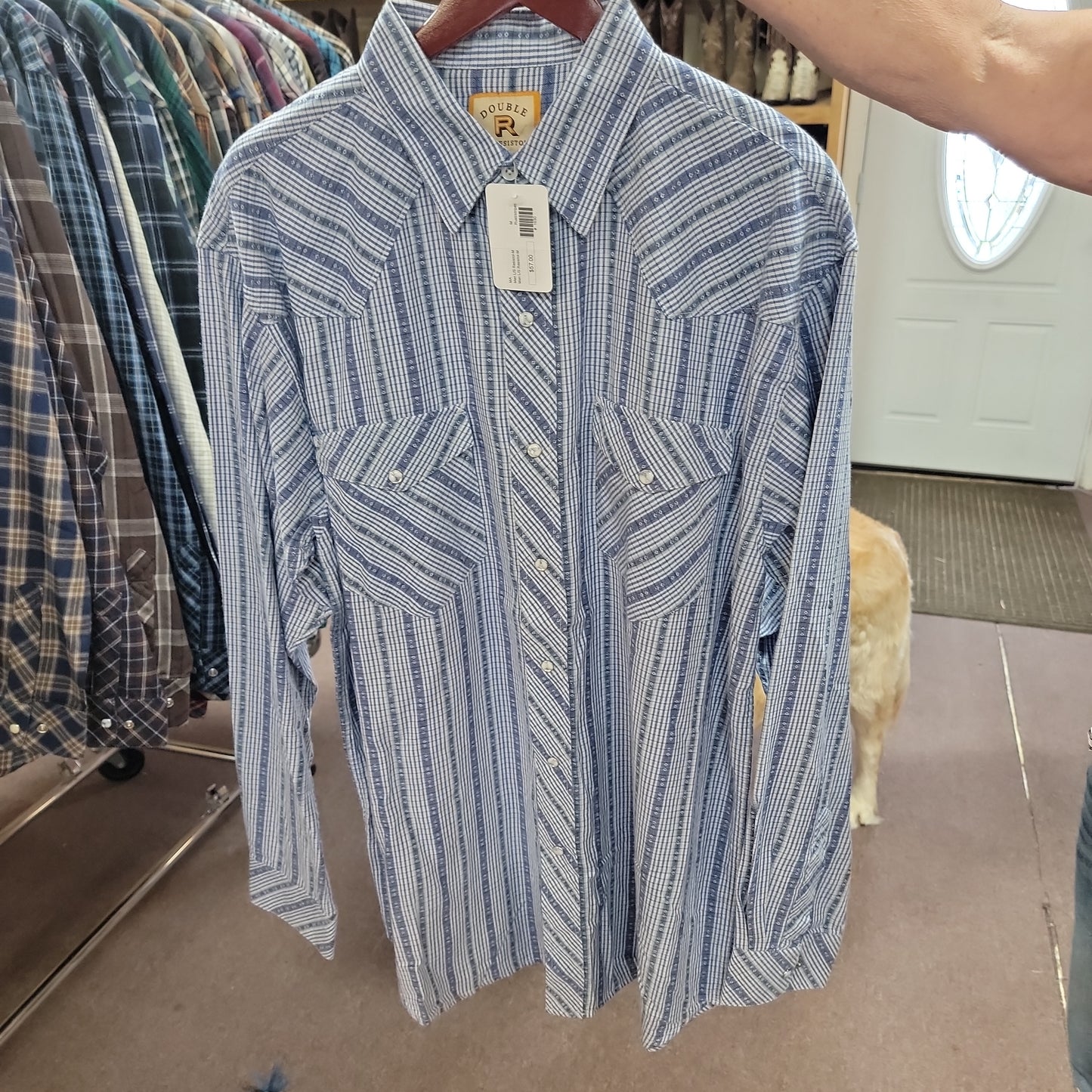 Men L/S Resistol-M-Rust/stripes : M