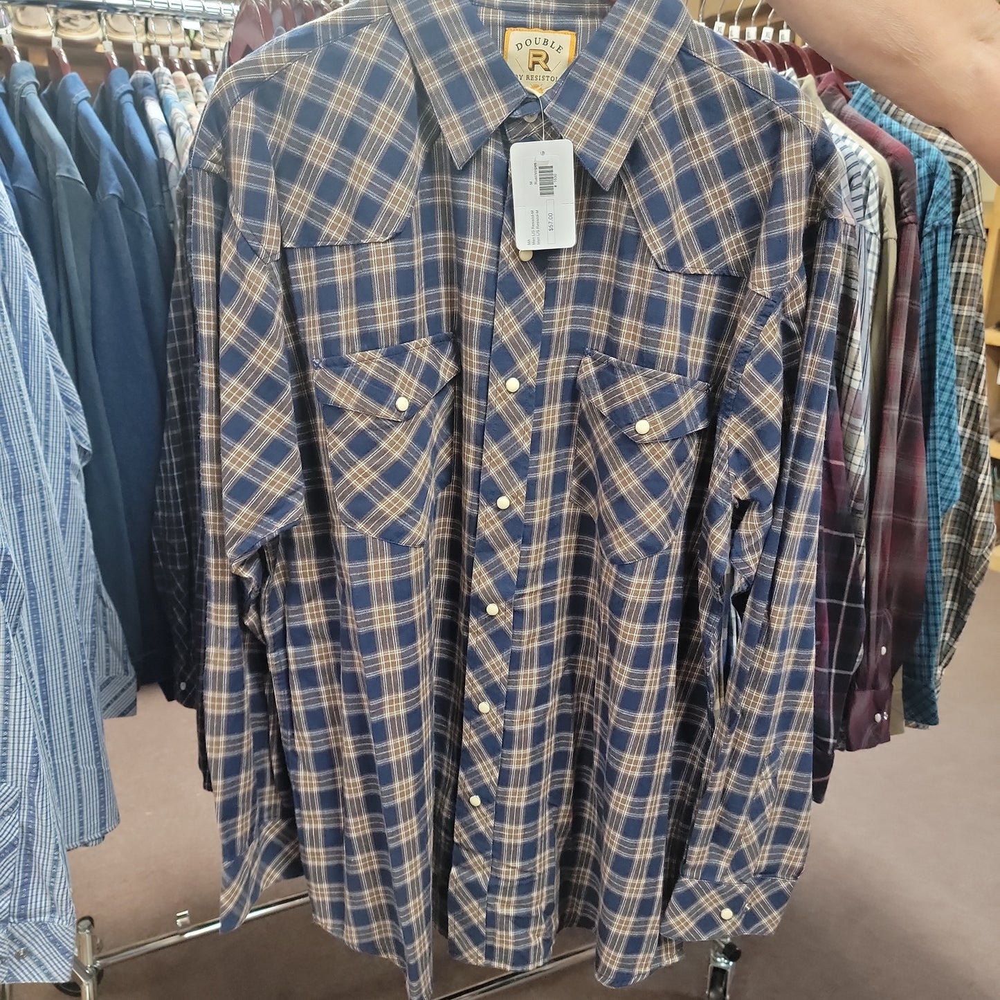 Men L/S Resistol-M-Rust/stripes : M