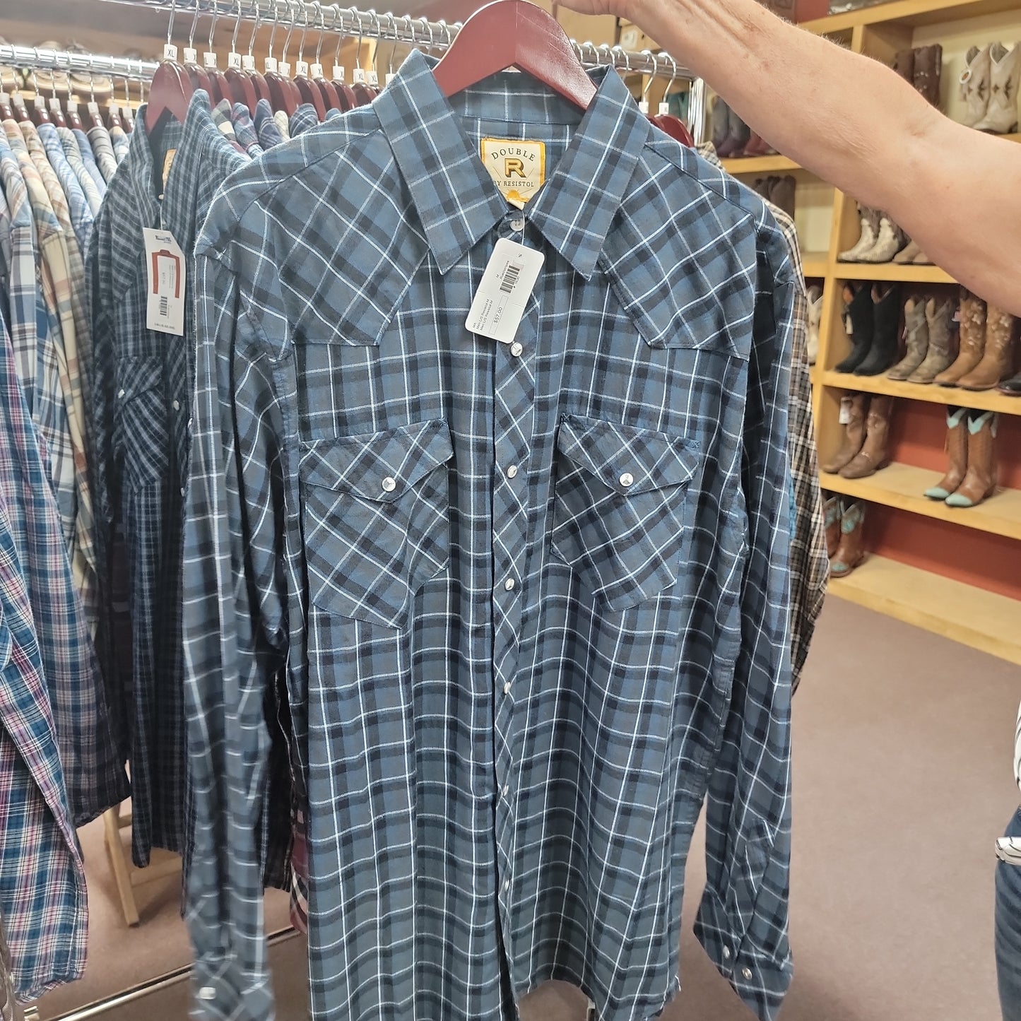 Men L/S Resistol-M-Rust/stripes : M