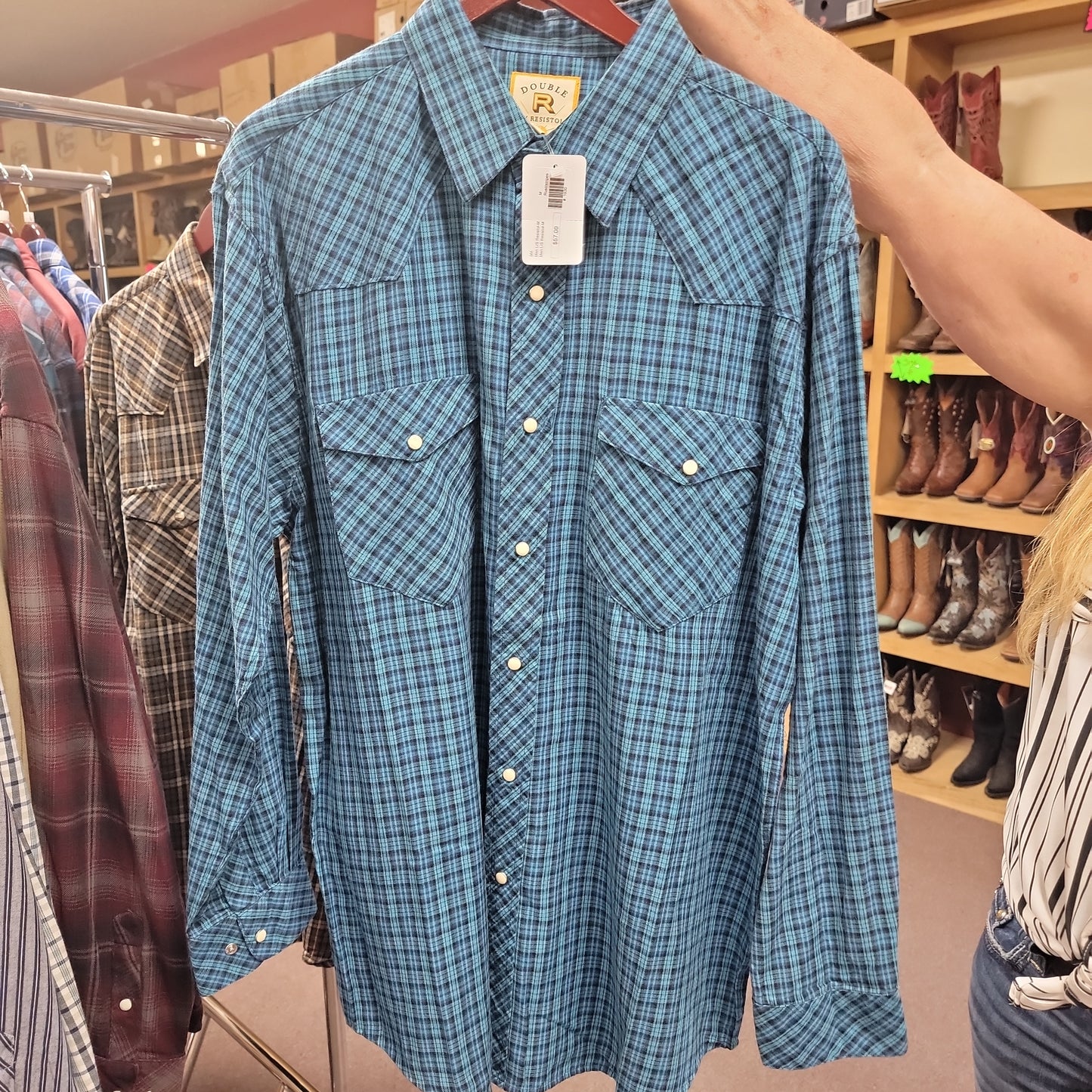 Men L/S Resistol-M-Rust/stripes : M