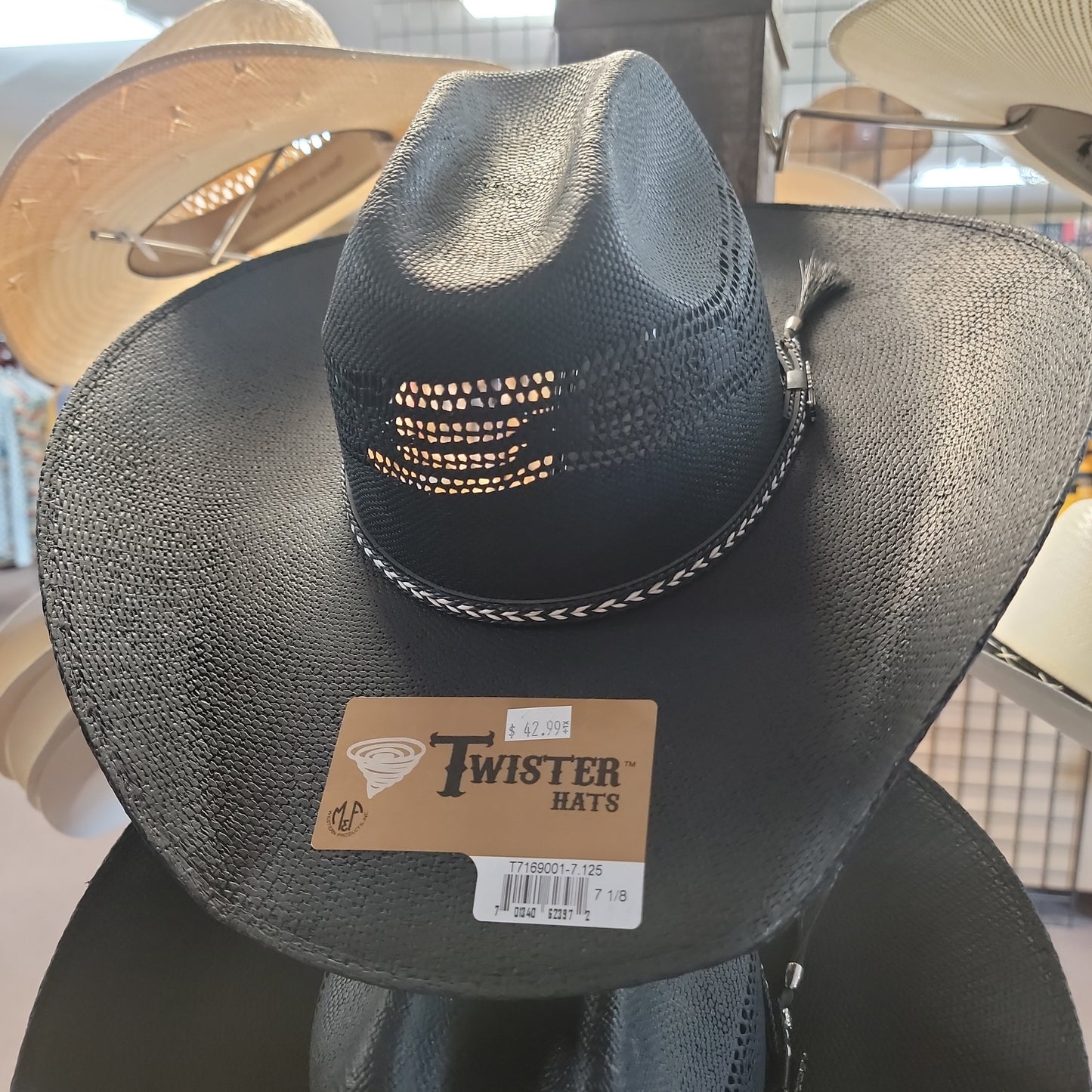 HAT TWISTER-BLACK : 7 5/8