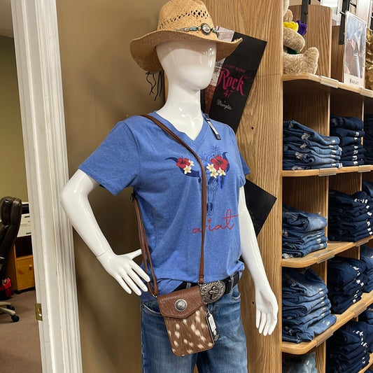 Crossbody Purse Deer Print-Brown