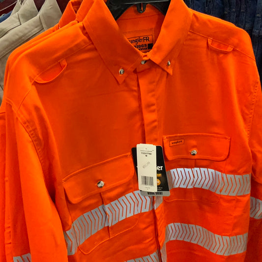 WRG HI VISIBILITY WORKSHIRT-ORANGE/GREY 12317760